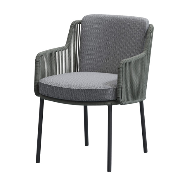 ベルニーニ ロープ ダイニングチェアー（プラチナ） + 純正クッション （BERNINI-213728）（海外在庫）