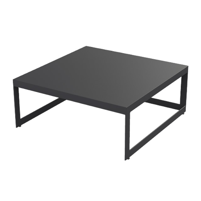 バーフォード スクエアアルミフレーム天板 コーヒーテーブル（チャコール）（90cm）（BURFORD-01-000597）（海外在庫）