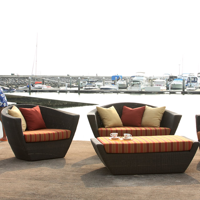 カノエ リクライニングラウンジソファ4点セット | ガーデンソファ