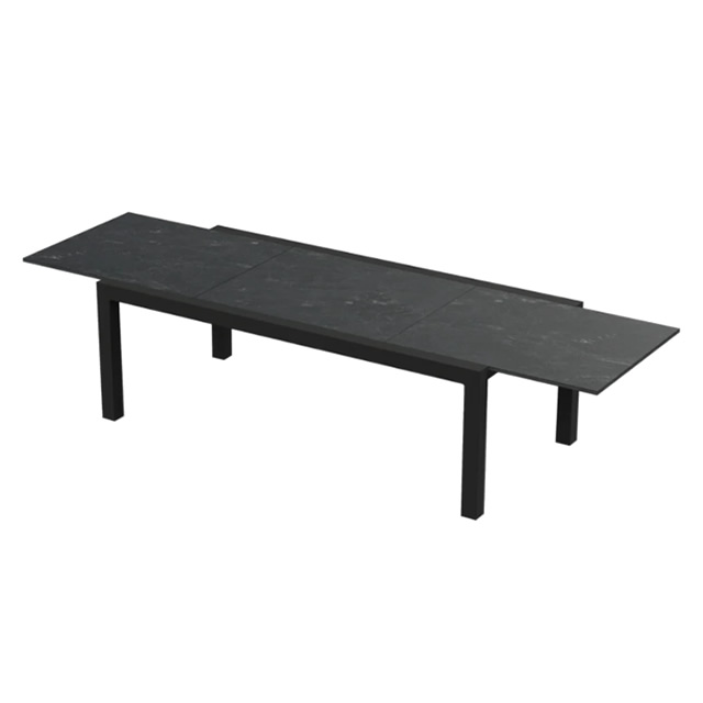 リボルノ エクステンションダイニングテーブル（ブラック）（220-330cm伸縮可能）（LIVORNO-01-006023）（海外在庫）