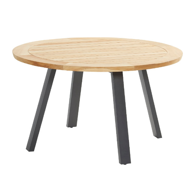 アンバサダー ラウンドチーク天板 ダイニングテーブル（アントラシット）（ø130cm）（AMBASSADOR-91220-91221）（海外在庫）
