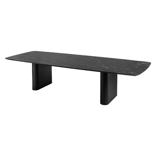 アモレッリ レクタングルセラミック天板 ダイニングテーブル（ブラック）（300cm）（AMORELLI-01-008212-008227-008189）（海外在庫）