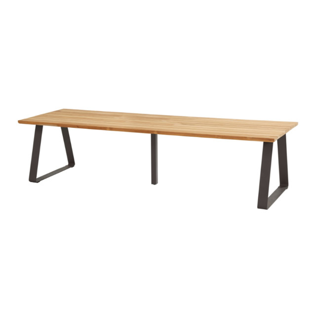 バッソ レクタングルチーク天板 ダイニングテーブル（アントラシット）（300cm）（BASSO-91149-91078）（海外在庫）