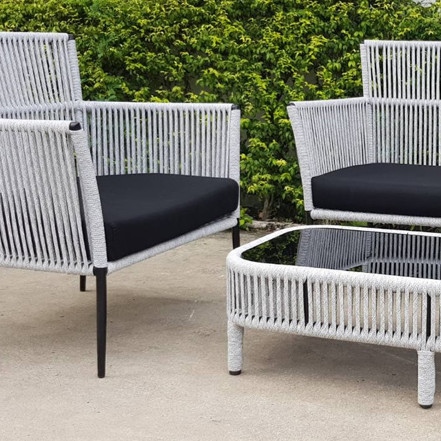 ジョセフ 耐候性ロープを使用したリゾートガーデンソファセット （JSP-ST1）