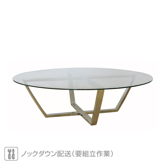 ミュシャ 強化ガラス天板 ラウンドコーヒーテーブル | ガーデン