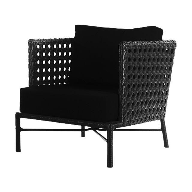 パリス ラウンジチェアーPR（ブラック） + 純正クッション （PARIS-GAG9017BK）