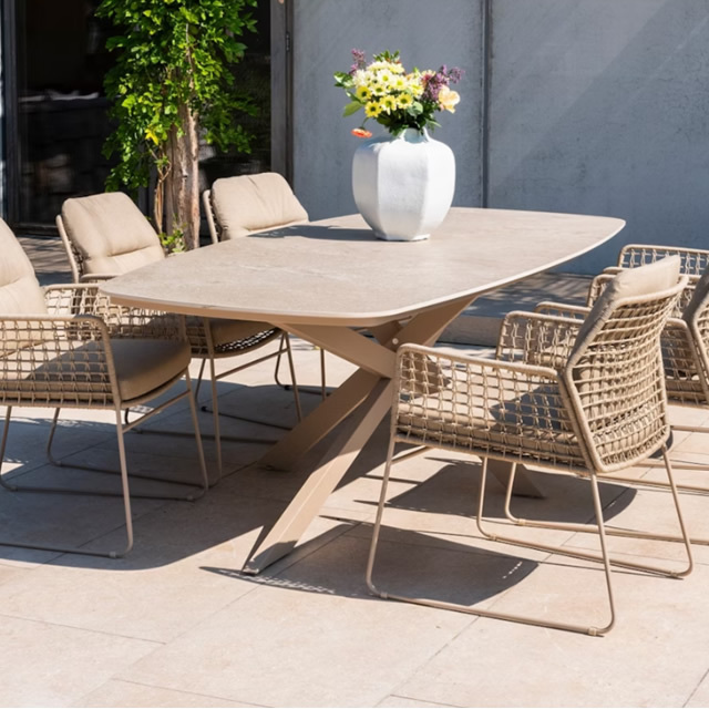 プラド レクタングルオーバルセラミック天板 ダイニングテーブル