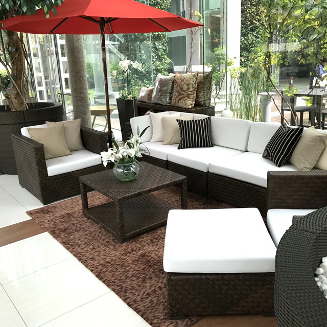 シロッコ ヘリンボーン編みの重厚感溢れるアジアンリゾートソファ