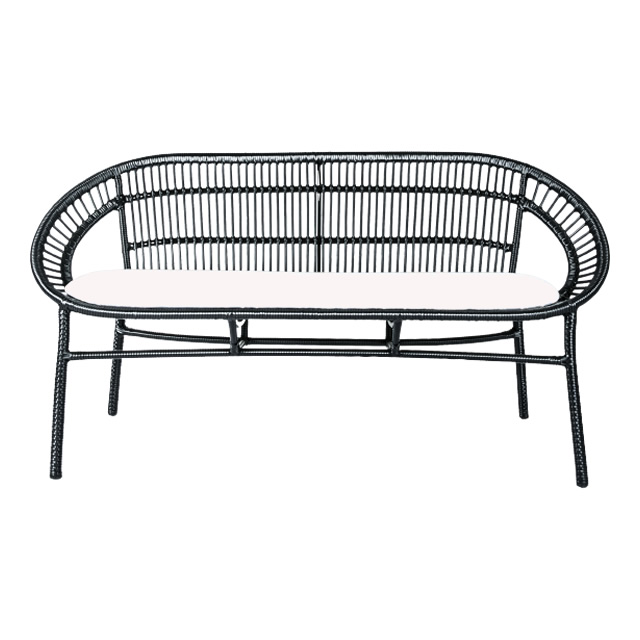 マルセイユ 2シートソファベンチCS（ブラック） + 純正クッション （MARSEILLE-GTY9018BK）