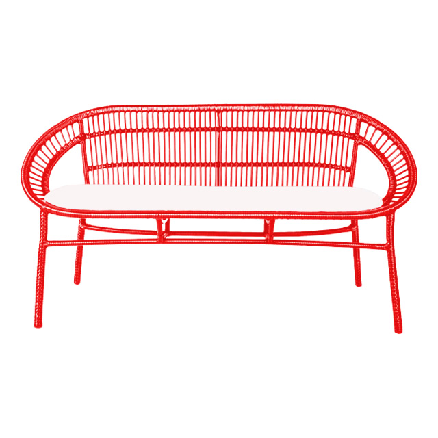 マルセイユ 2シートソファベンチCS（レッド） + 純正クッション （MARSEILLE-GTY9018RD）