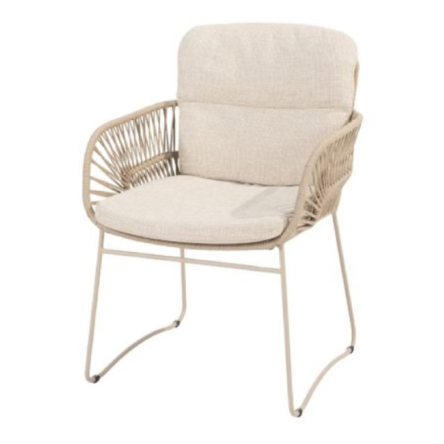 ムルシア ロープ ダイニングチェアー（ラテ） + 純正クッション （MURCIA-214043）（海外在庫）