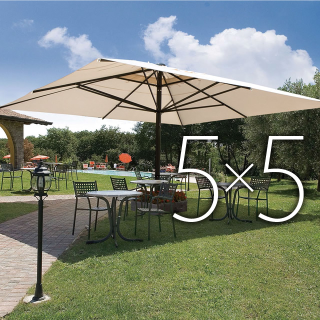 圧倒的な大空間！5mx5mの大型イタリア製デザインガーデンパラソル （SCL-CP5050）
