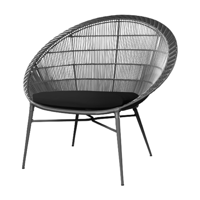 パリス オケーショナルチェアーOV（ブラック） + 純正クッション （PARIS-GAG9003BK）