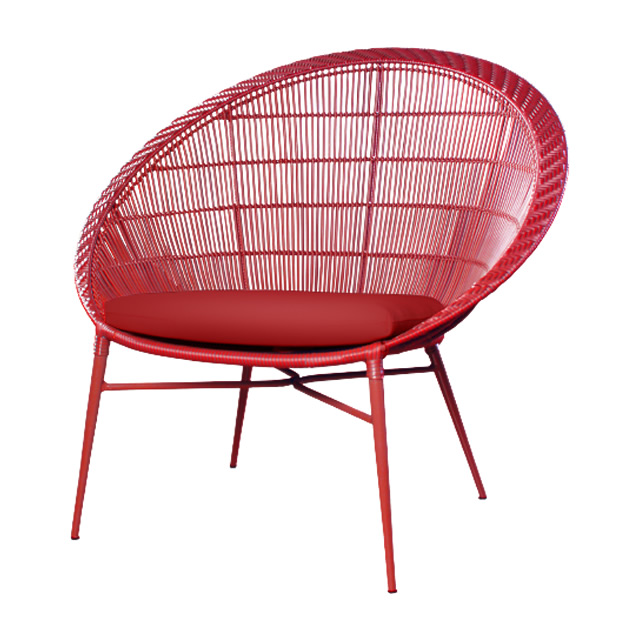 パリス オケーショナルチェアーOV（レッド） + 純正クッション （PARIS-GAG9003RD）