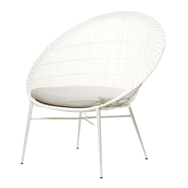 パリス オケーショナルチェアーOV（ホワイト） + 純正クッション （PARIS-GAG9003WH）