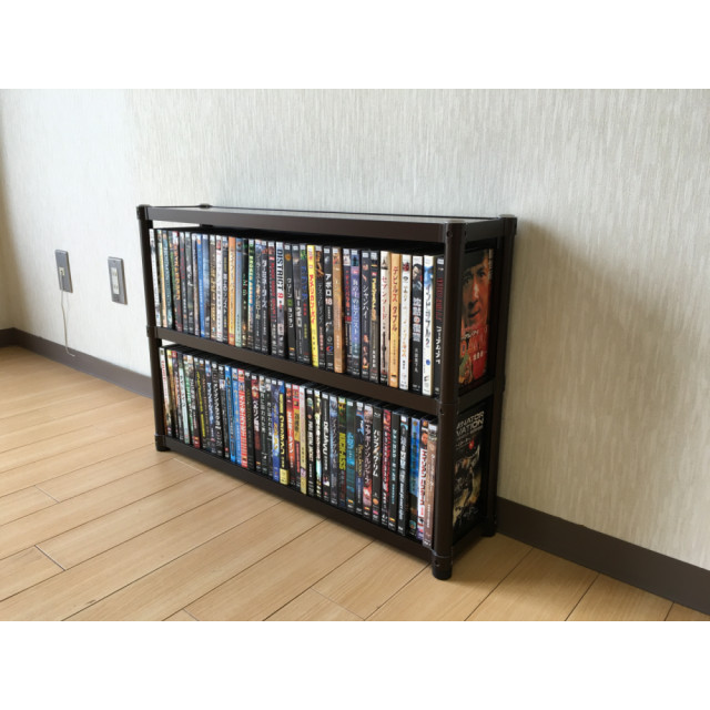 80本収納DVDラック（アルミ製）ワイドタイプ アルミラックの通販