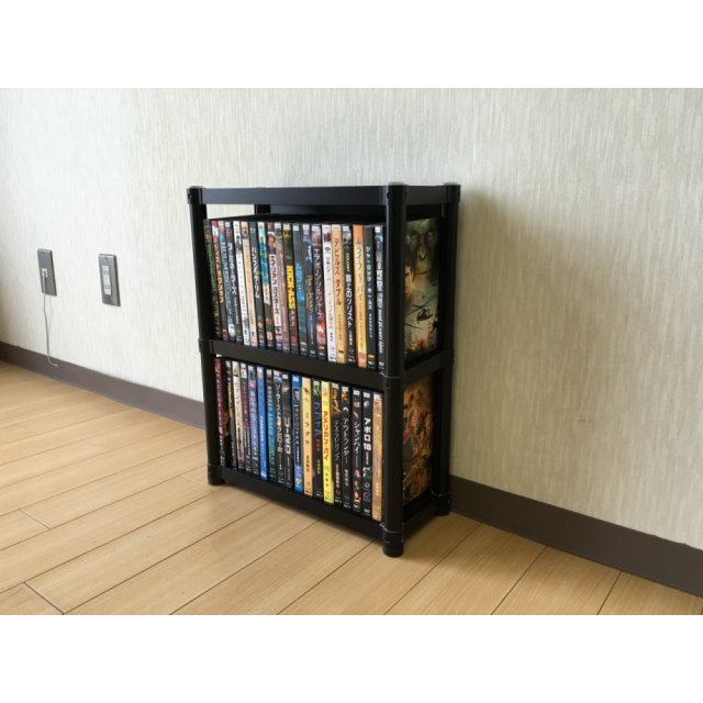 40本収納DVDラック（アルミ製）スリムタイプ アルミラック
