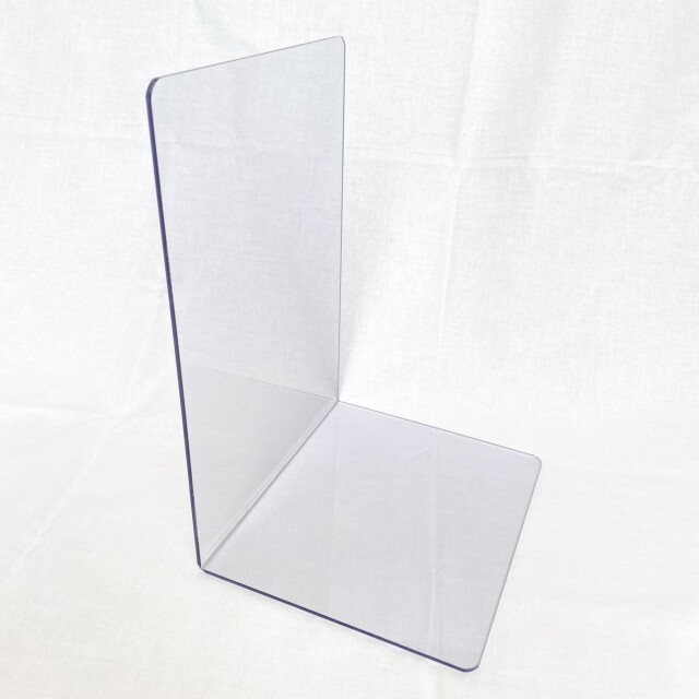 送料無料 【特大 Ａ４ サイズ】 ブックエンド セット（２個入り） クリア 透明 ブックスタンド 本棚 コミック ブルーレイ ＤＶＤ 図鑑 辞書 整理整頓 おしゃれ オシャレ 家