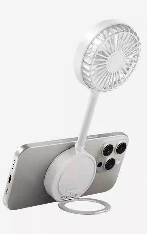 マグネット式スマホホルダー付ハンディファン