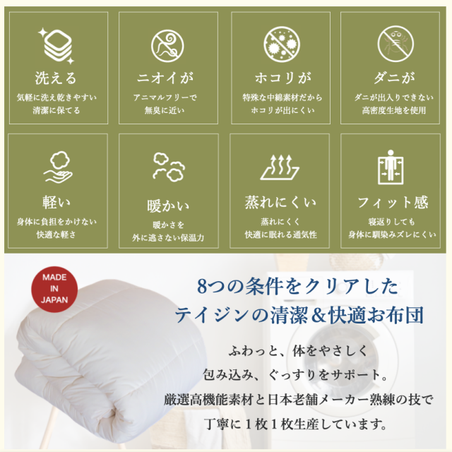ミクロガード®スタンダード 2枚合わせ 洗える防ダニ軽量保温 掛け布団