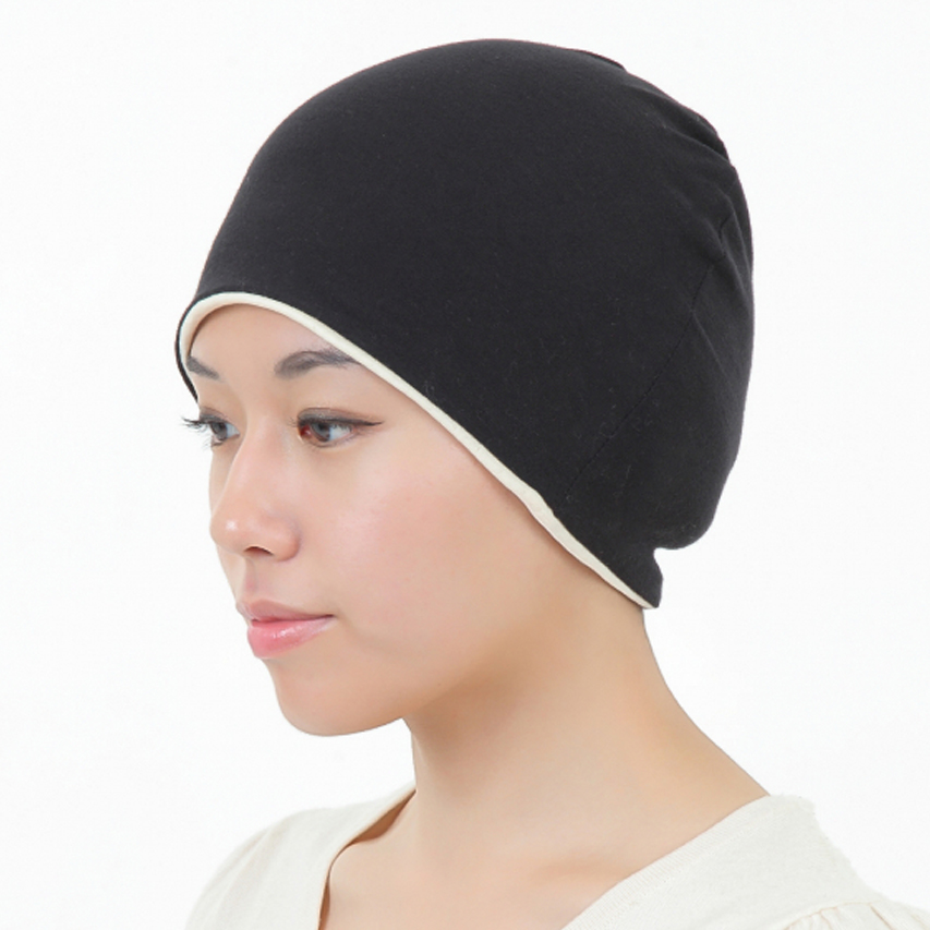 医療用帽子　柔らか真っ黒帽子　初めての方お試し価格　1071-fast