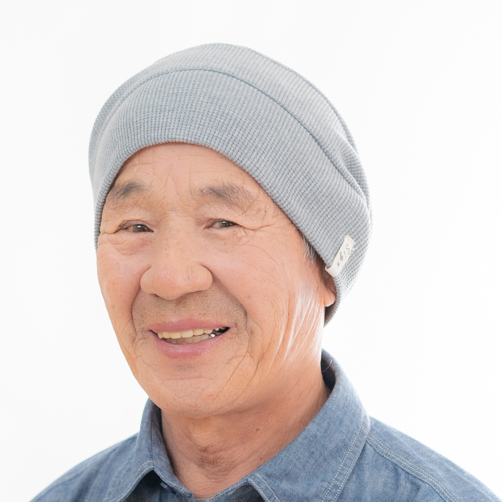 医療用帽子　杢グレーだんだん帽子　男性におすすめ　ＮＯＣ認定　オーガニックコットン　2040