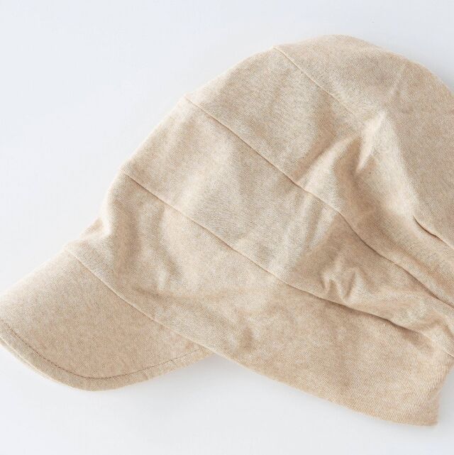 医療用帽子　茶綿つば付き帽子　置き撮り写真　2053　tendre　オーガニックコットン