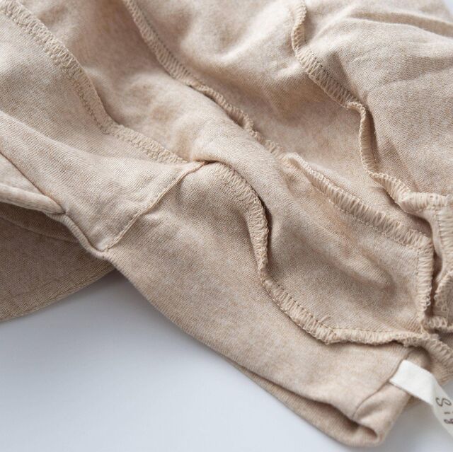 医療用帽子　茶綿つば付き帽子　裏側写真　2053　tendre　オーガニックコットン