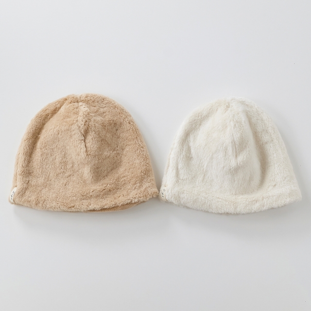 医療用帽子　ボア帽子　茶綿　カラーバリエーション　2143　tendre　オーガニックコットン　冬用