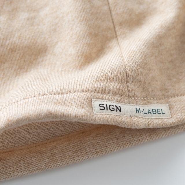 医療用帽子　タオル帽子　茶綿　細部アップ写真　2733　tendre　オーガニックコットン