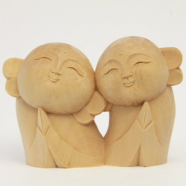 《在庫限り！》 子姿地蔵 2人 【白木 木地】