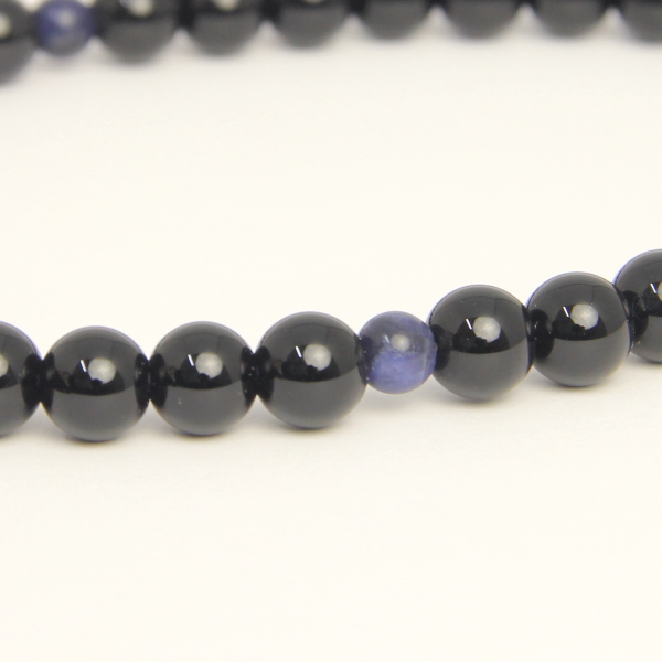 ソーダライト入りオニキス念珠