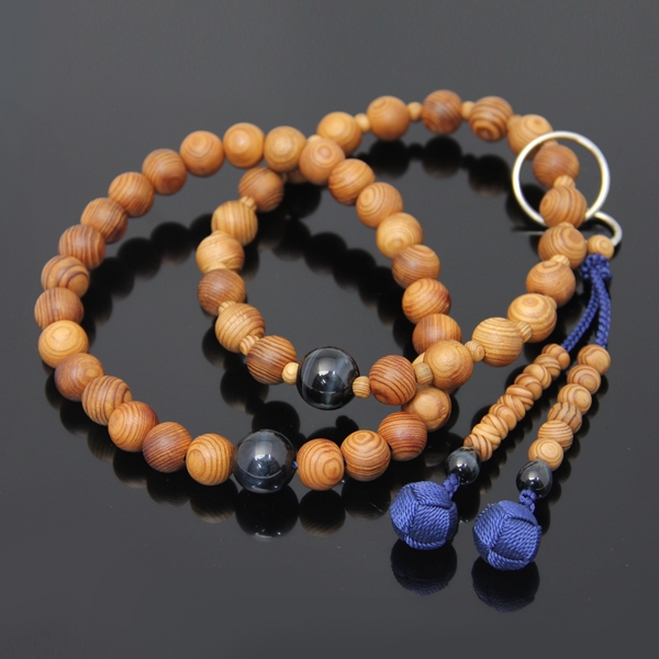 三万浄土　屋久杉　青虎目石仕立て