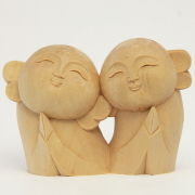 《在庫限り！》 子姿地蔵 2人 【白木 木地】