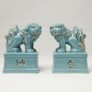 【現品限り！】金付駒犬(狛犬) 4寸 対入