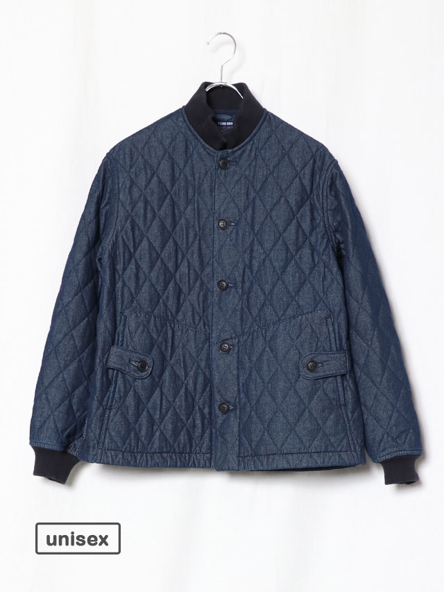 7オンスデニムキルティングボンバーマンリブジャケット