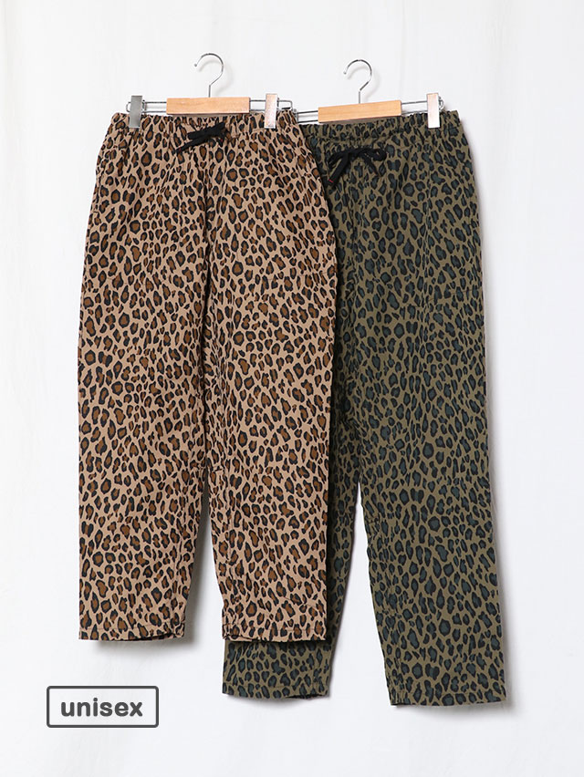 コットンナイロンレオパードタゴサクロングパンツ