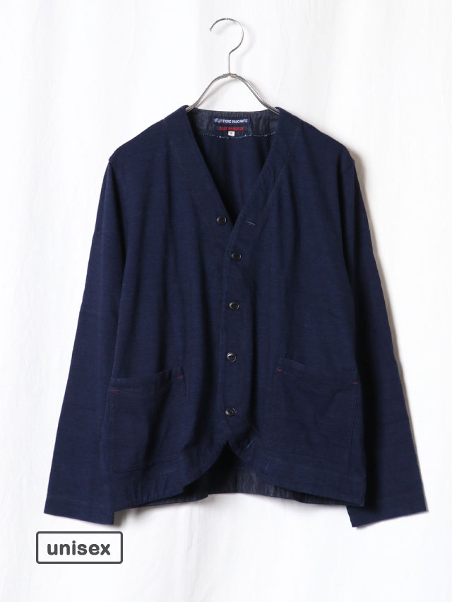 未使用 TIGREBROCANTE M インディゴ 長袖カーディガン インディゴ天竺ラウンドヘムカーディガン TIGRE BROCANTE