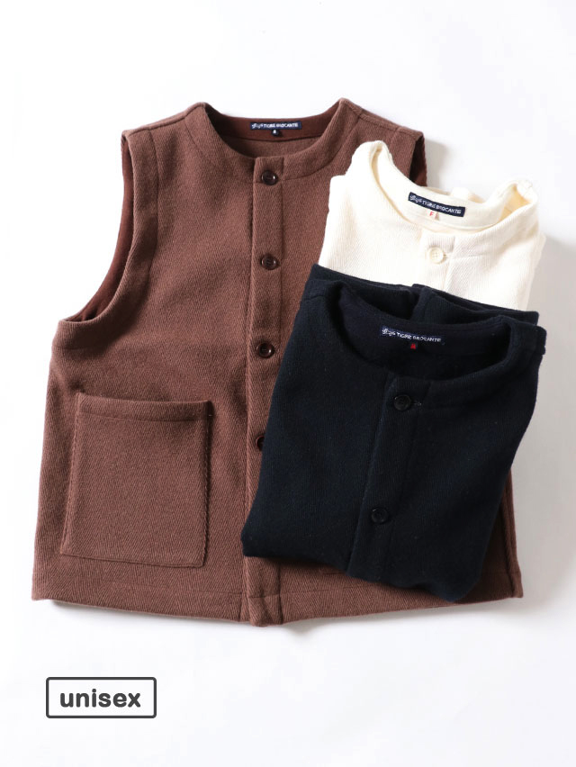 カルゼヘリンボンオープンポケットベスト