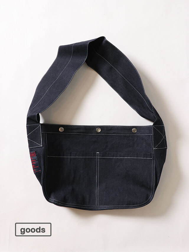 10.5オンスフラットデニム メッセンジャーバッグ