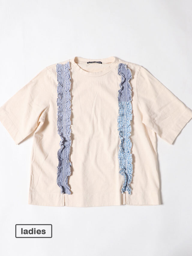 20天竺 2ラインフリル半袖T