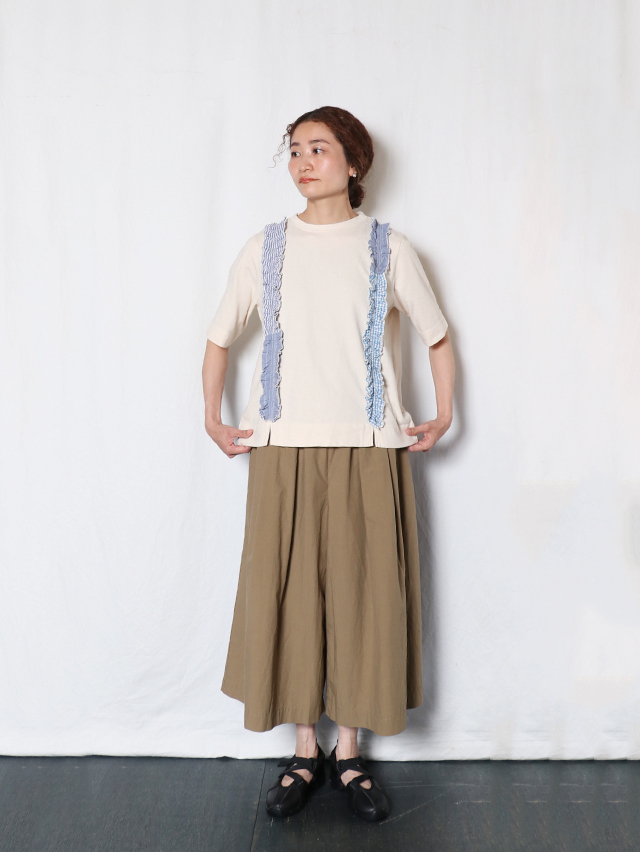【NEW限定品】 20天竺 2ラインフリル半袖T TIGRE BROCANTE トップス