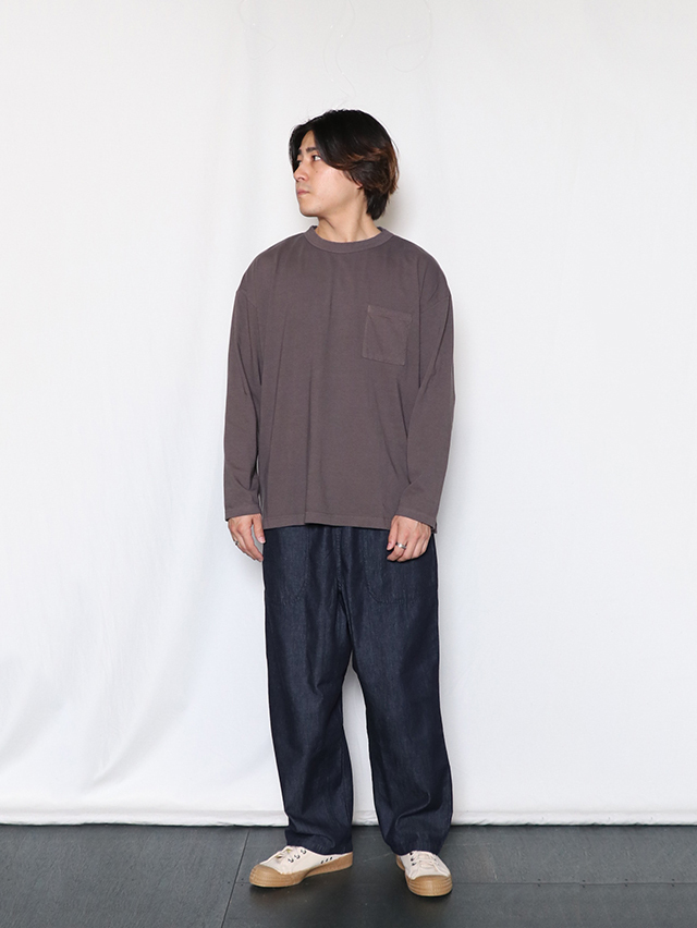 TIGRE BROCANTE ティグルブロカンテ ベニスビーチ 藍染 リブ ロングスリーブT 長袖Tシャツ HS-2-TPO129 日本製 20天竺ベニスビーチ長袖T TIGRE BROCANTE
