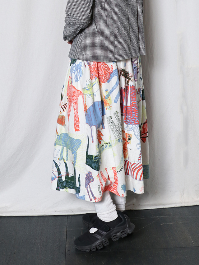 Lively animals カツラギフィセルロングスカート TIGRE BROCANTE