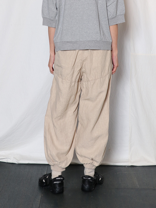 40リネンリアンギャザーリブパンツ TIGRE BROCANTE