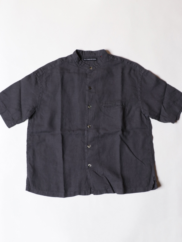 【新品】TIGRE BROCANTE　60リネンバンドカラーオープン半袖シャツ Tigre brocante 60ﾘﾈﾝバンドカラーオープンシャツ ￥16.000+TAX｜藤井