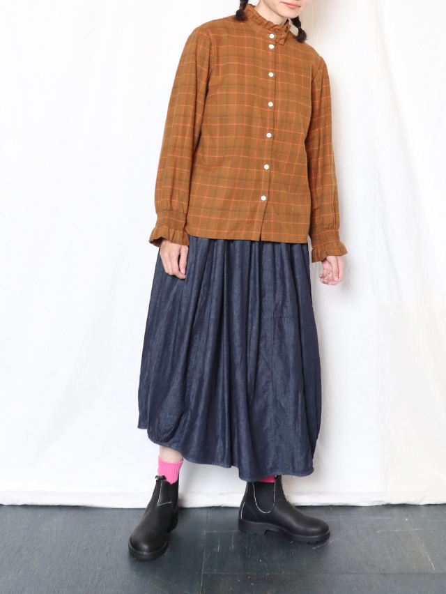 6オンスデニムバレルロングスカート TIGRE BROCANTE