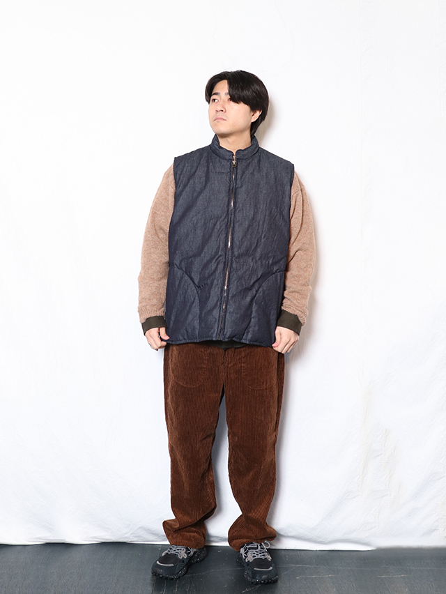 6オンスデニムダウンオープンZIPベスト TIGRE BROCANTE