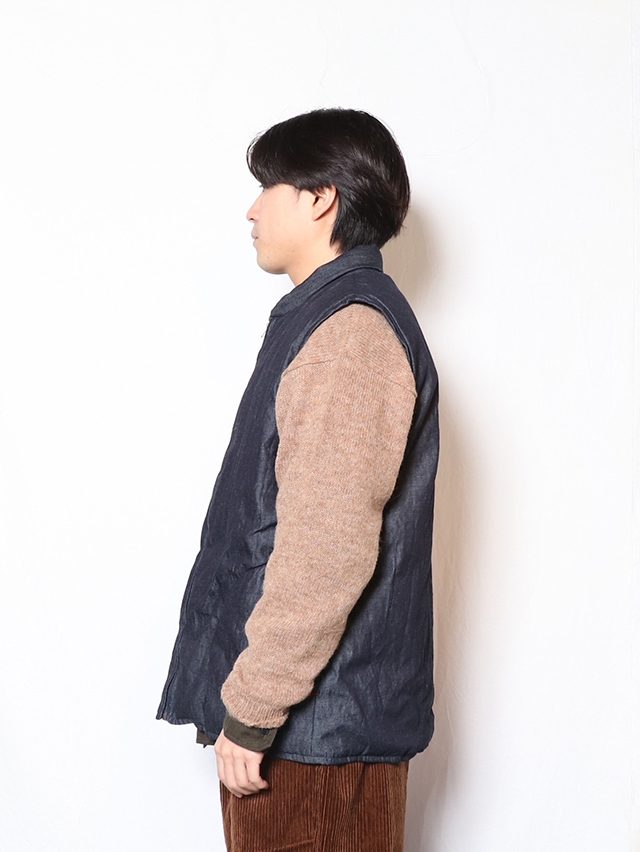 6オンスデニムダウンオープンZIPベスト TIGRE BROCANTE