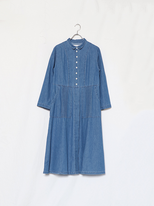 6オンスデニムプリーツワンピース TIGRE BROCANTE 